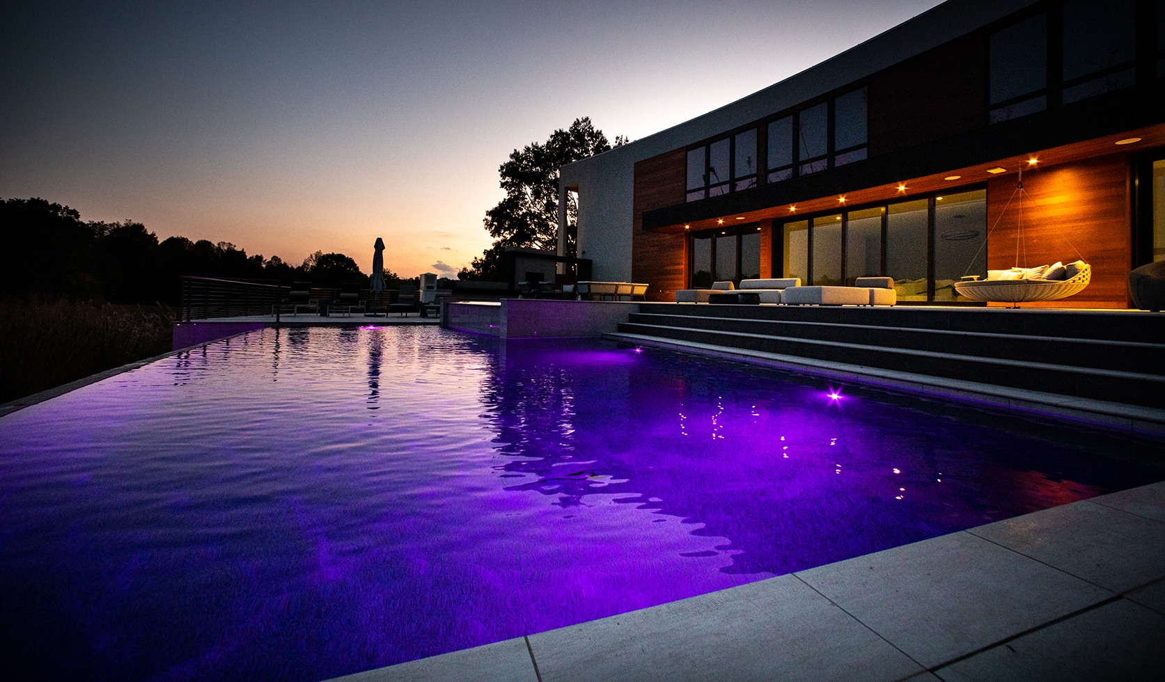 Stanley Huff Road Custom Pool Purple Lighting Edge