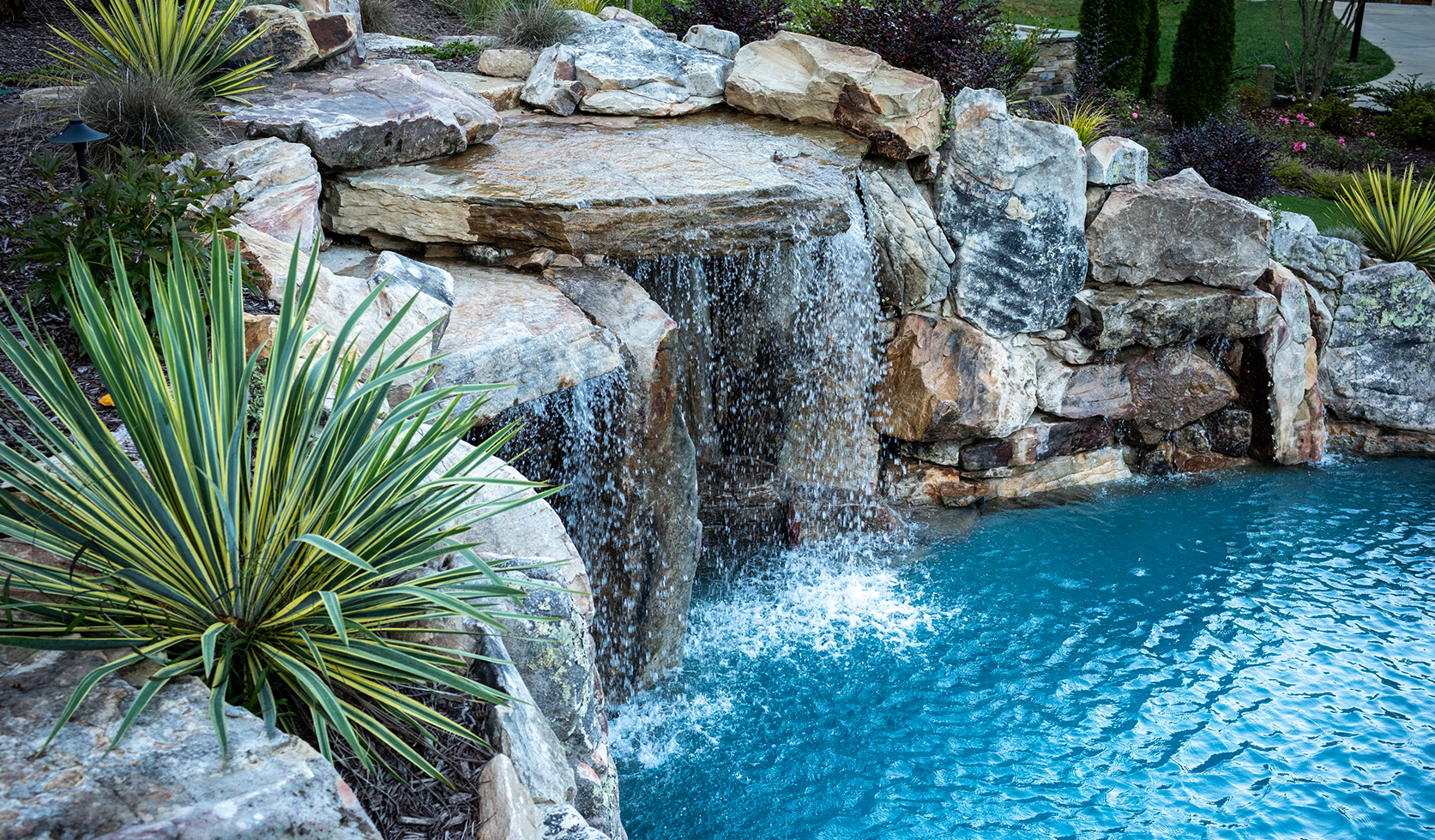 Waterfall Custom Built for Pool