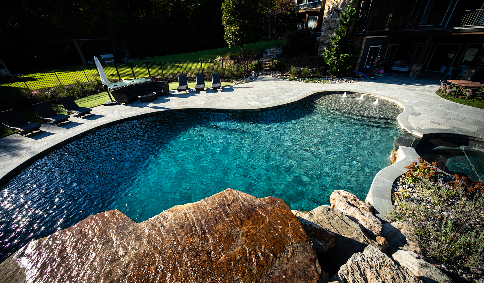 Custom Pool with Bubblers